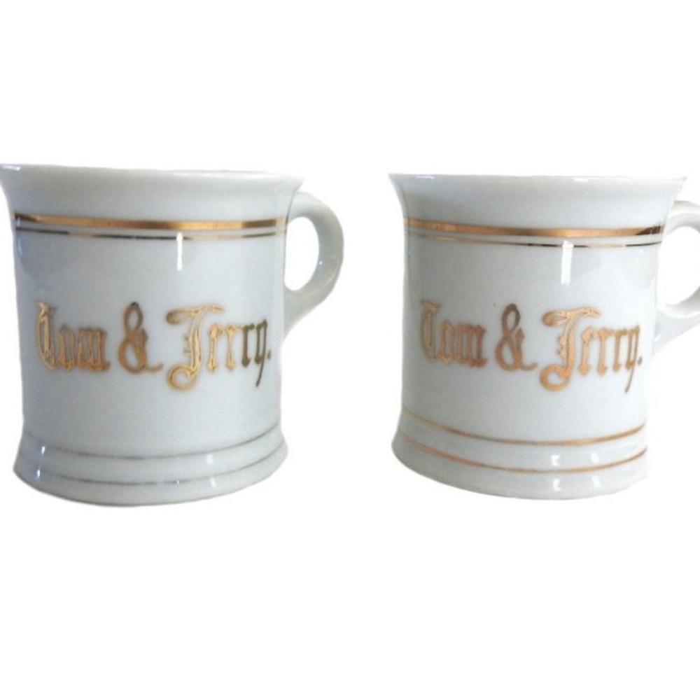 1950s White and Gold Tom and Jerry Espresso Cups Japan